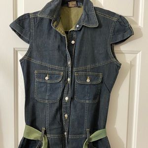 Denim dress with belt size small